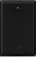 ELEGRP 1-Gang Blank Device Wall Plates, Mid-Size 4.88" H x 3.13" L Unbreakable Thermoplastic Blank Faceplate Cover for Unused Outlets/Switches, UL Listed (1 Pack, Glossy Black)