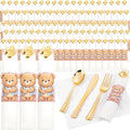 Supernal 60pack Pre Wrapped Gold Plastic Silverware and Napkin for Party by supernal