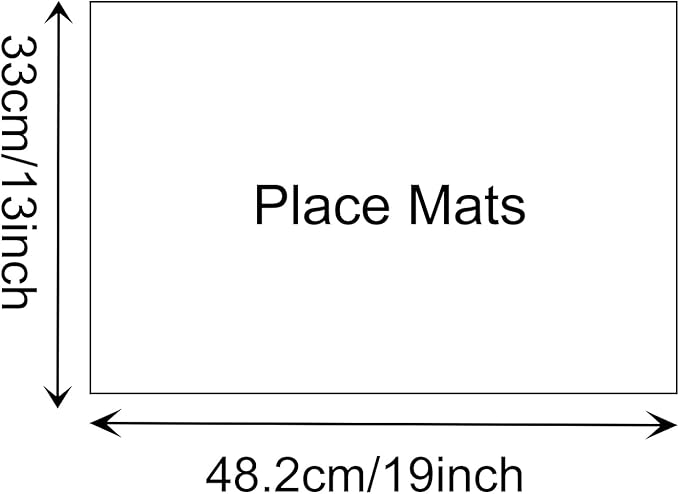Place Mats Set of 8 – Rectangle Rectangular Waterproof Fabric Polyester Cloth Washable Wipeable Heat Resistant Placemats for Kitchen Dining Dinner Table Indoor 13 x 19 Inch Black