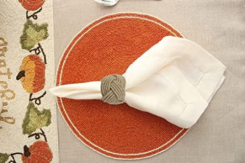 COTTON CRAFT Jute Napkin Ring - 12 Pack Handmade Nautical Knot Napkin Rings - Image 7
