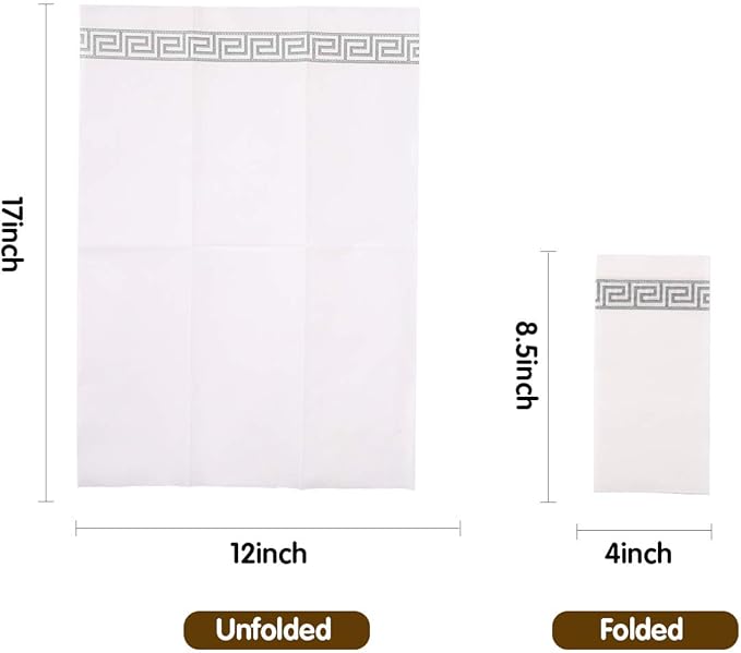 Vplus 200 PACK Guest Towels Disposable Bathroom, Decorative Bathroom Napkins, Soft and Absorbent Disposable Dinner Napkin Cloth Like for Kitchen, Weddings, Thanksgiving, Christmas Party