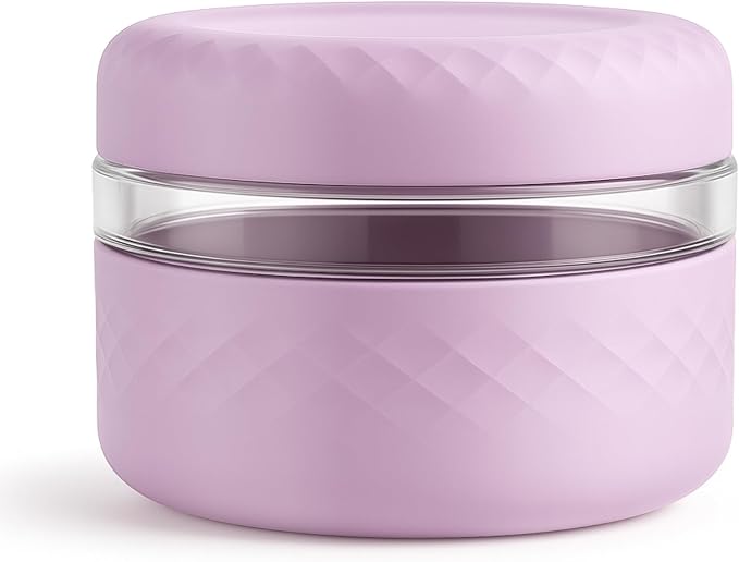 16 oz Glass Lunch Bowl Container with Lid | Leak & Spill Proof, BPA-Free, Microwave & Dishwasher Safe, Airtight Meal Prep & Food Storage Jar for Lunch, Salad, Soup, Overnight Oats, Stew, Yogurt