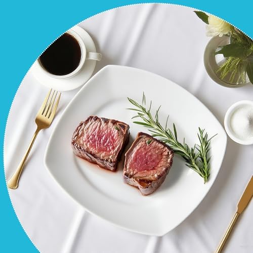 Square Dinner Plates, Set of 6, White, 10.5 Inch - Image 7