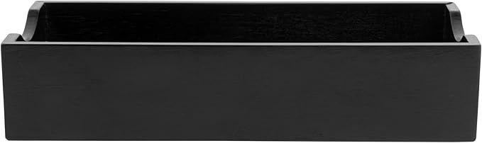 Restaurantware 9.5 x 4.25 x 2 Inch Flat Napkin Holder 1 Rectangle Wooden Napkin Holder - For Kitchen Tables or Countertops Sturdy Black Bamboo Kitchen Napkin Holder Dining Room Decor