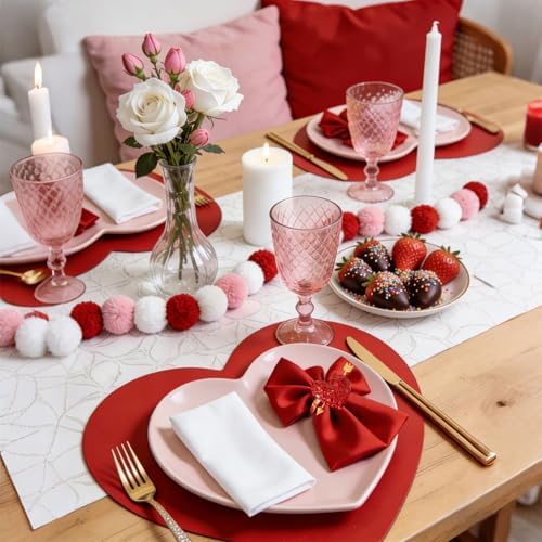 Red Heart Napkin Rings Serviette Holder Set of 8, Metal Love Napkin Ring with Gold Buckles for Valentine's Day, Wedding, Birthday Party, Thanksgiving Day, Christmas Day,Dining Table Decoration - Image 5