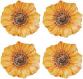 UP Sunflower Melamine Dessert Plates, Floral-Shaped Small Serving Plates, for Appetizer, Snacks, and Side Dishes, Yellow, 7.5 x 7 Inch, Set of 4 by UPware