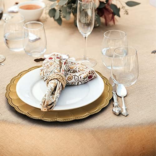 Kingrol 12 Pack 13 Inch Gold Charger Plates, Glam Dinner Chargers, Heavy Duty and Reusable Plastic Plates for Wedding Anniversary Christmas Party Table Setting - Image 7