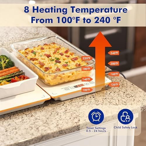 Electric Warming Trays for Buffets Party - 35 x 15 inches Food Warmers with Precise Temperature Control, Flexible Combination Buffet Servers and Warmers for Home Entertaining and Catering - Image 2