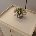 Leather Nightstand Cover,1.8mm Thick,15.75x23.6 Inch End Table Cover,Side Table Cover,Bedside Table Cover,Bedside Tablecloth.(Beige+Light Gray,15.75x23.6)