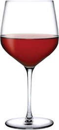 NUDE Red Wine Glasses Set of 2, Refine Burgundy – Crystal Long Stem Burgundy Red Wine Glasses with Traditional Bowl and Tapered Rim, Lead-Free, Dishwasher Safe, 21.25 oz