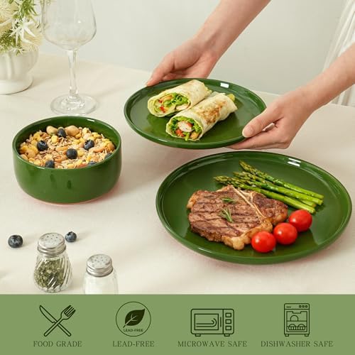 24 Piece Dinnerware Set, Dish Set for 8, Forest Glaze Green - Image 2