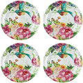 UP Rose Garden Melamine Round Dessert Plates, Small Serving Plates, for Appetizer, Snacks, and Side Dishes, Multicolor, 6 Inch, Set of 4 by UPware