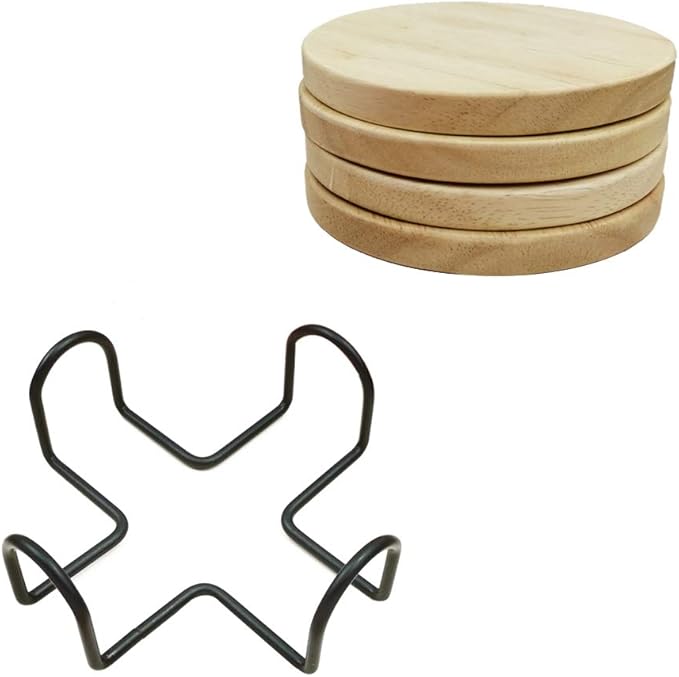 Personalized Wooden Coasters for Drinks - Custom Engraved, Monogram, Great Gifts for Relatives, Friends or Yourself (B, Set of 4)