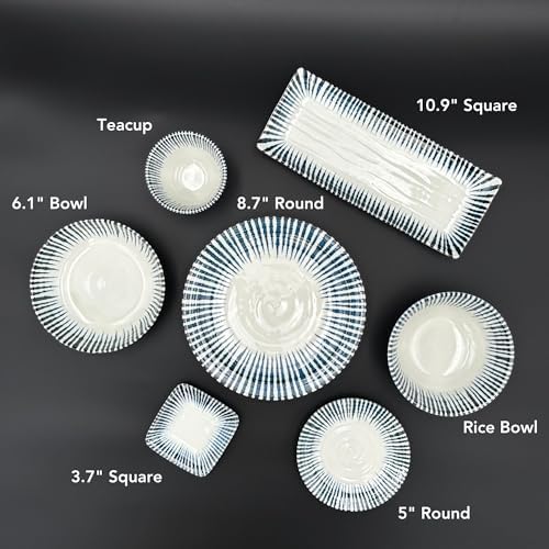 Blue Serving Bowl, Japanese Bowls 17 oz, 6.1" Microwave & Dishwasher Safe - Image 7