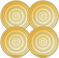 Amber Hobnail Dessert Plates Set 4 Pressed Glass 8 Inch by Yungala