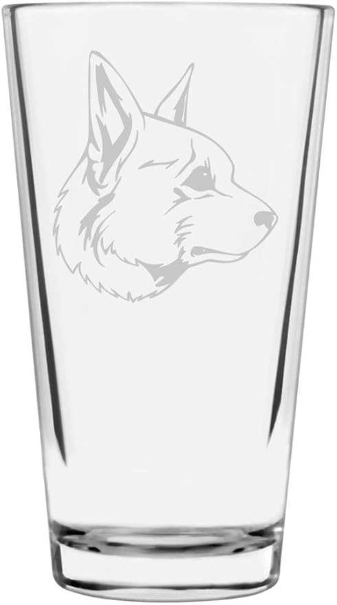 Indian Spitz Custom Personalized Dog Themed Etched All Purpose 16oz Pint Glass