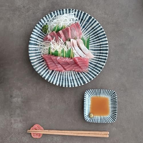 Japanese Plates Set, Indigo Blue, Serving Plates, Gift, Set of 2, 8.7 inch - Image 3