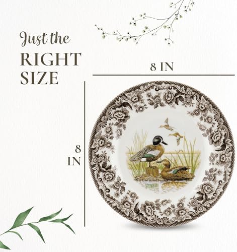 Spode – Woodland Woodland Salad Plate - Blue-Winged Teal - Brown/White - Image 7