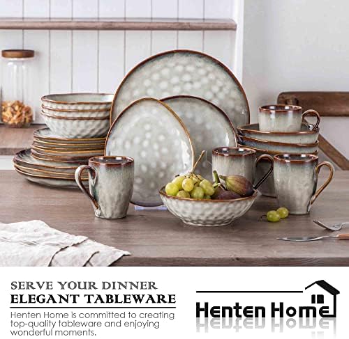 Henten Home Ceramic Appetizer Plate Set, 6.75 Inch Dessert Plates, Reactive Glaze Serving Plates for Snack, Sushi, Set of 4, Microwave & Dishwasher Safe (White) - Image 6