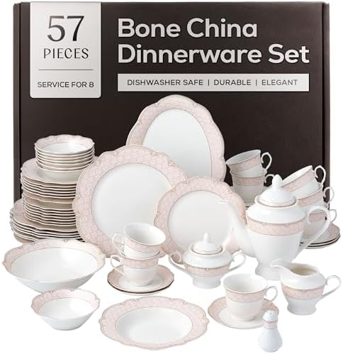 Joseph Sedgh Collection Sandra Bone China Dinnerware Set, 57-Piece by JosephSedghCollection