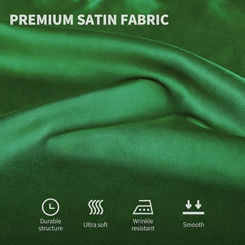 ANECO 16 Pack Square Satin Napkin Bright Silk Table Napkin Soft Smooth Fabric Table Napkin for Wedding Banquet Party Decoration, Forest Green, 20 x 20 Inch - Image 4