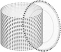 24 Pack Clear Charger Plates 13 Inch Acrylic Round Dinner Chargers with Black Beaded Rim, Plastic Round Decorative Plates for Kitchen Wedding Party Home and Tabletop Decoration by Tomeurperf