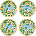UP Plumeria Melamine Round Dessert Plates, Small Serving Plates, for Appetizer, Snacks, and Side Dishes, 6 Inch, Set of 4 by UPware