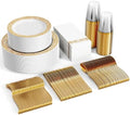 FOCUSLINE 350 Pieces Gold Dinnerware Set for 50 Guests by FOCUSLINE
