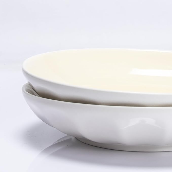 Set of 6 Dinner Plates 8 Inch, Yellow Porcelain Plates, Microwave Oven Dishwasher Safe Scratch Resistant (Yellow, 8 inch)