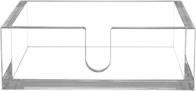 CY craft Acrylic Lunch Napkin Holder,Table Top Decorative Napkin Tray for Dining Table and Kitchen,Clear Luncheon Napkin Holder Tissue Dispenser, Horizontal Display,7.1 x 7.1 x 2.6 inches