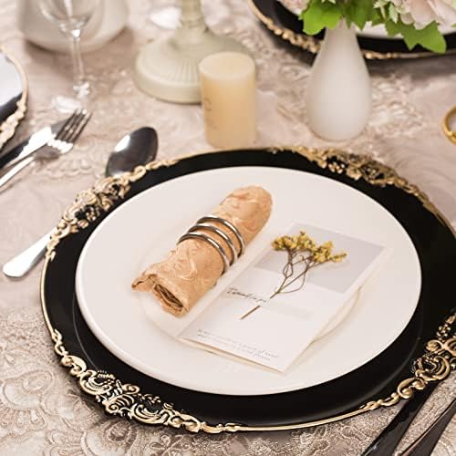 MAONAME Black Charger Plates Set of 6, Plate Charges for Dinner Plates - Image 6