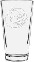 American Bulldog Custom Personalized Dog Themed Etched All Purpose 16oz Pint Glass