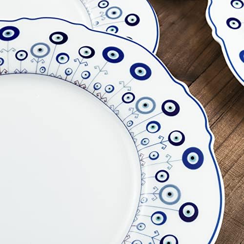 fanquare Boho Style Evil Eye Ceramic Dessert Plates Set of 4 - Image 3
