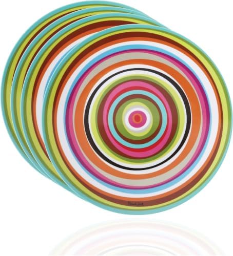 French Bull Plates - 4 Piece Set - 11 inch Melamine Dinner Plate Set - Melamine Dinnerware for Indoor and Outdoor - Ring (Pack of 6) by FrenchBull