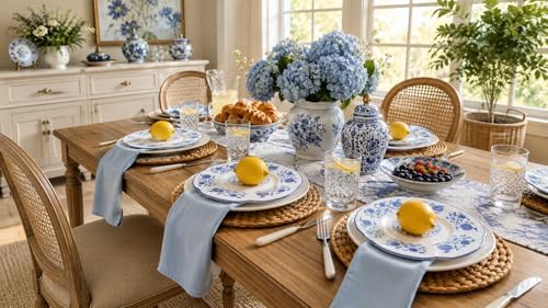 Cloth Napkins Set of 8,18 x 18 inch,Washable,Soft, Wrinkless (Powder Blue) - Image 6