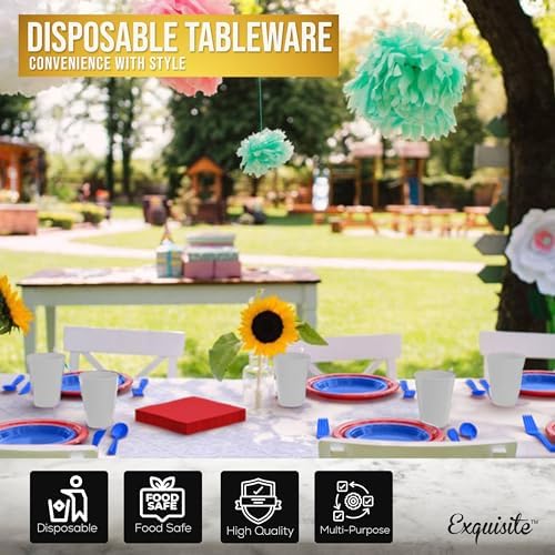 Exquisite 350 Pcs Patriotic Plates and Napkins Party Supplies Plate Sets - Image 5