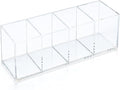 Clear Acrylic 4-Compartment Organizer Box, Large (8.7" × 3.0" × 3.7") – Handcrafted, Eco-Friendly, Minimal Packaging Home Storage Organizer