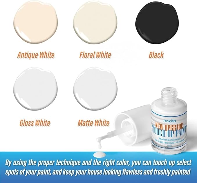 Porcelain Sink Touch Up Paint, High-Gloss Porcelain Repair Kit White & Appliance Paint for Chips, Scratches, Cracks and Spots on Enamel, Acrylic, Porcelain in Kitchen and Bathroom (Antique White)