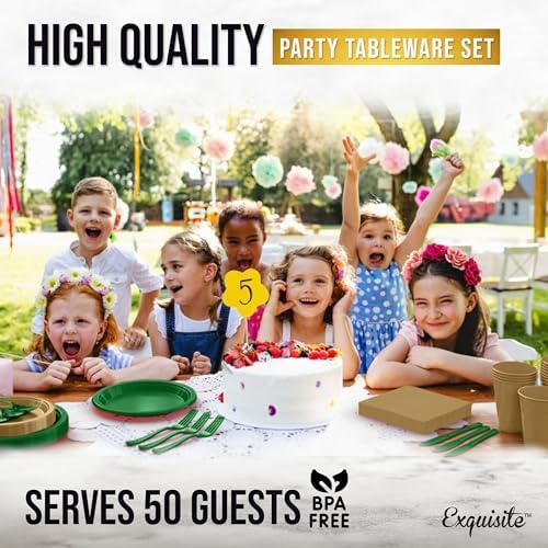 Exquisite 350 Pcs St. Patricks Plastic Plates For Party St. Patricks Disposable Plates Set, 50 Of Each 9" Dinner Plate Set, 7" Dessert Plate, Cups, Napkins & Cutlery Plastic Dinnerware - Image 6