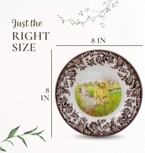 Spode Hunting Dogs Yellow Labrador Retriever 8" Salad Plate - Dog-Themed Rustic Holiday Tableware, Fine Earthenware for Salad or Dessert - Microwave, Dishwasher, Oven Safe, Made in England - Image 7