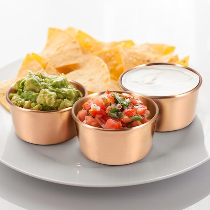 Ramekin Sauce Dipping Bowl Mini Sauce Cups Pudding Condiment Cups for Home Party Restaurant (Champagne Gold 12PCS 75ml)