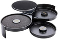 Restaurantware Bar Lux 7.8 x 6.3 x 2.8 Inch Bar Glass Rimmer 1 With 3 Swing Out Compartments Cocktail Glass Rimmer - With Sponge For Cocktails Black Plastic Bar Sugar Rimmer For Salt Or Sugar