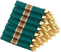 Supernal 30 Pack Pre Rolled Gold Plastic Silverware with Green Napkins by supernal