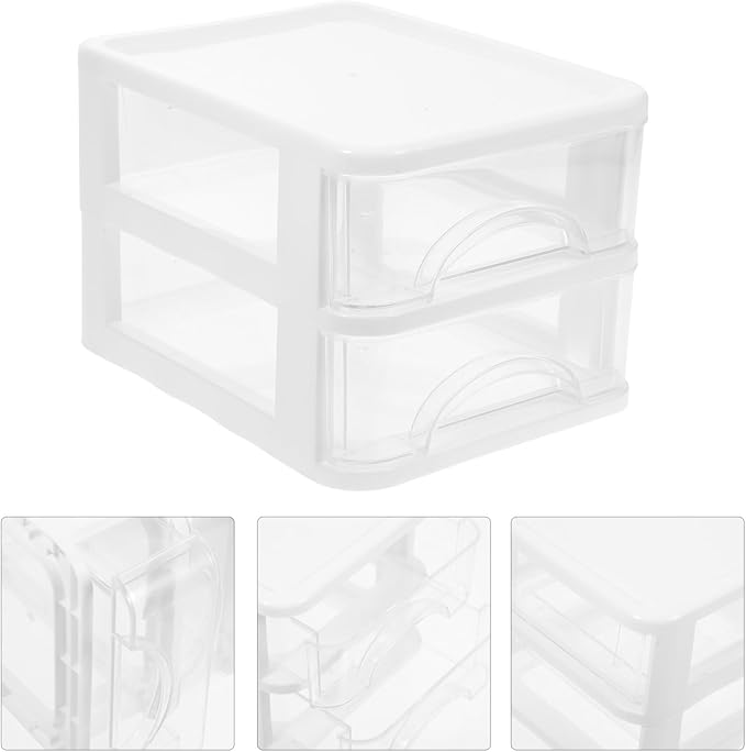 COHEALI Multi-Function Desk Organizer with 2-Layer Drawer, Desktop Storage Box for Office Supplies, Practical Tabletop Stationery Storage for Workspace Organization