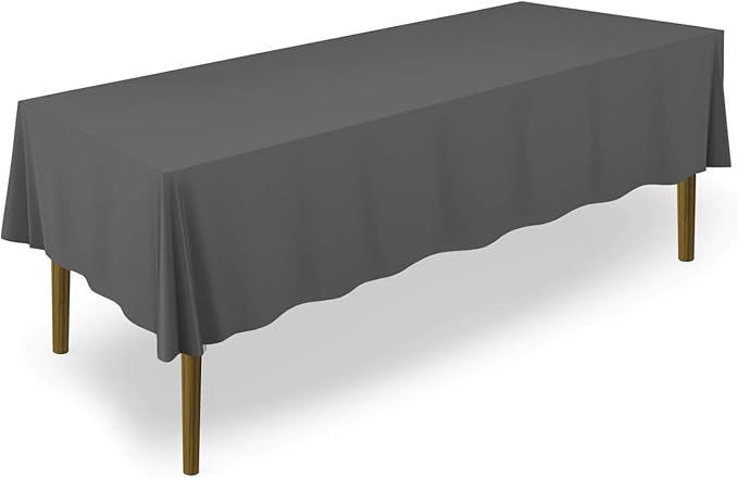 Lann's Linens - 60" x 102" Premium Tablecloth for Wedding/Banquet/Restaurant - Rectangular Polyester Fabric Table Cloth - Dark Gray