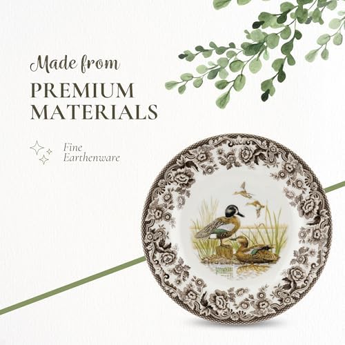 Spode – Woodland Woodland Salad Plate - Blue-Winged Teal - Brown/White - Image 4