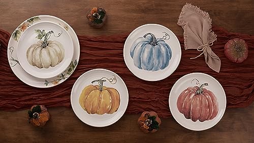 Bico Pumpkin Feast Salad Plates Set of 4, 8.75 Inch Ceramic Dessert Plates for Salad, Appetizer, Side Dishes, Microwave and Dishwasher Safe, Gift for Housewarming and Thanksgiving - Image 4