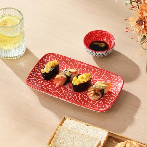 vancasso Selene Rectangular Salad Plates 8.5"x5.1"Inch, Set of 6 - Image 5