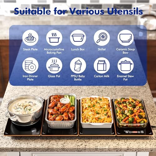 Electric Warming Trays for Buffets Party - 35 x 15 inches Food Warmers with Precise Temperature Control, Flexible Combination Buffet Servers and Warmers for Home Entertaining and Catering - Image 5