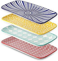 Selamica Ceramic 12 Inch Rectangular Serving Platters Set of 4 by Selamica